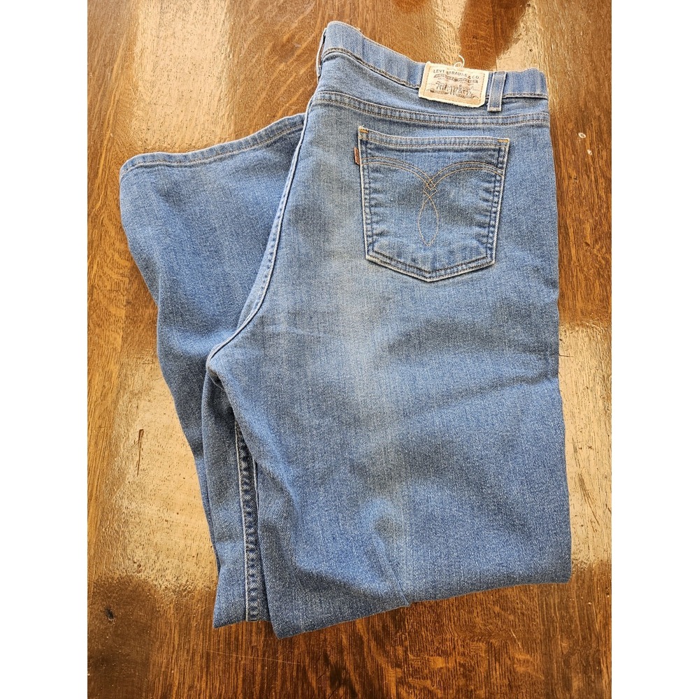 Vintage 90s Blue Levi's‎ Jeans Relaxed Fit Mid Wash Brown Tab 42 x 30 grunge